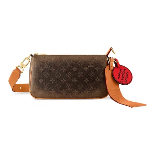 LOUIS VUITTON POCHETTE ACCESSOIRES Монограмма Пылезащитное покрытие Холст Сумка через плечо Мужская Коричневая