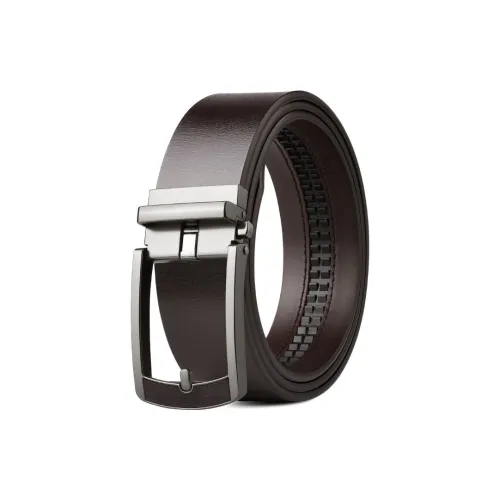 PISHUSHU Коммутирование Роскошь Свет Роскошь Улучшенный Элегантность Коровья кожа Автоматическая пряжка Ремень Мужской Черный Ширина 3,5 см