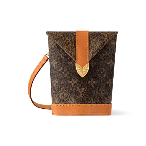 LOUIS VUITTON ENVELOPE POUCH Монограмма Пыль Холст Сумка через плечо Мужской Коричневый