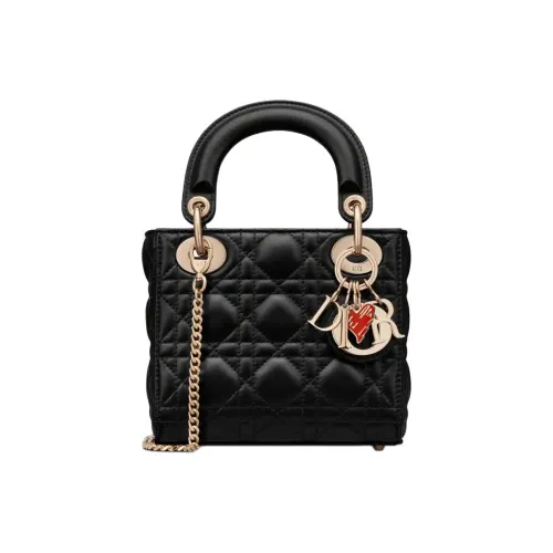 DIOR Lady Dior Сумка Lady Dior из коровьей кожи сумка через плечо мини-сумка женская черная