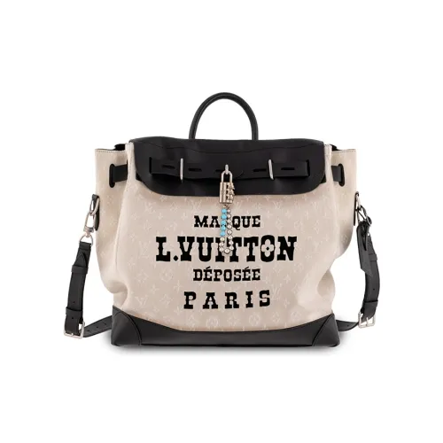 LOUIS VUITTON Steamer Хлопок And Canvas Сумка через плечо Мужская Белая