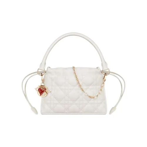 DIOR Lady Dior Овчина Сумка через плечо Сумка Мини Women's White