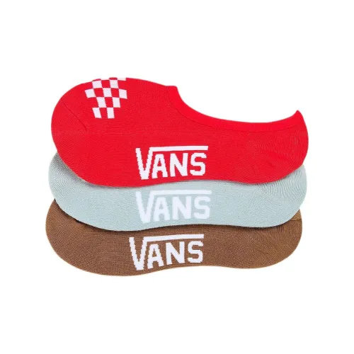 VANS Canoodle 3 шт красного цвета + серый + коричневый женские носки No Show