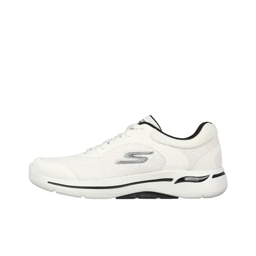 Skechers Go Walk Arch Fit Низкий Топ Повседневная Обувь Мужская Белый Черный