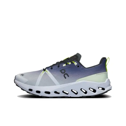 On Cloudsurfer Trail Slip Resistant Abrasion Resistant Waterproof Low Top Trail Беговые кроссовки Мужской Серый Синий
