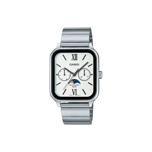 CASIO Кварцевый механизм ремешок из нержавеющей стали унисекс белый циферблат