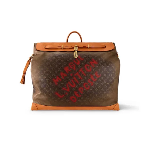LOUIS VUITTON Steamer Монограмма Пыль Холст Маленькая Коробка Сумка через плечо Мужская Коричневая