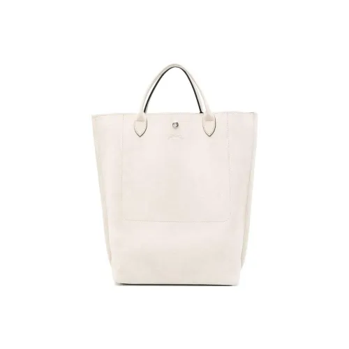 LONGCHAMP Lambskin Tote Bag Shopping Bag Shoulder Bag Medium Women's Light Beige