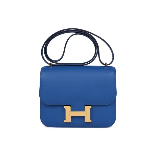 HERMES Constance Овчина Сумка через плечо Мини Женская 71 BLEU Франция Французский синий