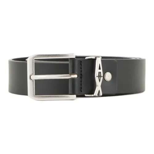 ARMANI EXCHANGE Логотип Emblem Шпилька Воловья кожа Разделенные кожаные ремни Мужской Черный