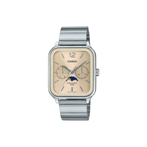 CASIO Кварцевый механизм нержавеющая сталь ремешок часы унисекс желтый циферблат