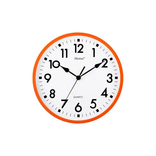 HENSE Кварцевый механизм ABS Стена Часы Унисекс Белый циферблат HW11