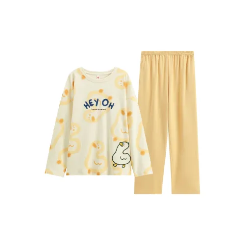 FENTENG Пижамный комплект женский бежевый желтый