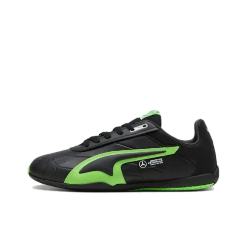 PUMA Mercedes Amg Slip-resistant Abrasion-resistant Low Top Casual Running Shoes Unisex Black Green PUMA Mercedes Amg Противоскользящие Износостойкие Низкие Топ Повседневные Беговые Кроссовки Унисекс Черный Зеленый