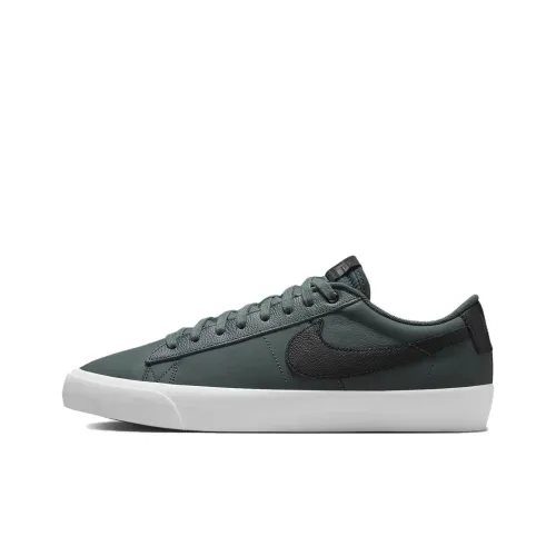 Nike SB Blazer Slip-resistant Abrasion-resistant Low-top Скейтборд Кроссовки Унисекс Зеленый