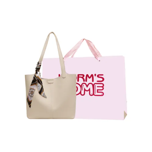 Worm's Home ПУ (полиуретан) Тоут Сумка Сумка для покупок Сумка Сумка через плечо Женская Экрю Черный Хаки Коричневый