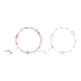 Браслет "Бамбук" 1 пара [Белый + Розовый]