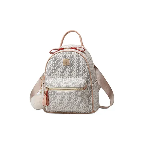 PINK·LAND ПУ (полиуретан) Рюкзак Стандартный Женский Экрю Кофейный