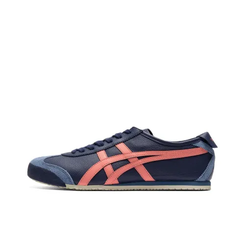 Onitsuka Tiger MEXICO 66 Slip Устойчивый к истиранию Низкий Топ Casual Унисекс Синий Розовый