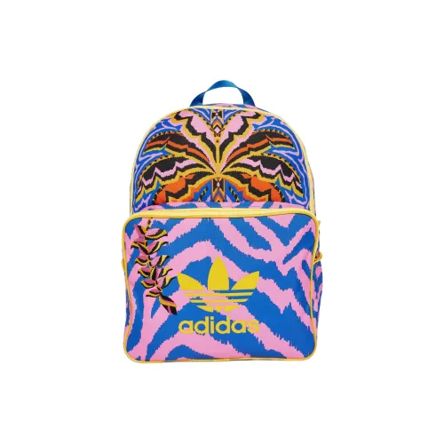 Adidas Originals FARM Rio Коллаборация Переработанный полиэстер Рюкзак Унисекс Синий Розовый Оранжевый Желтый