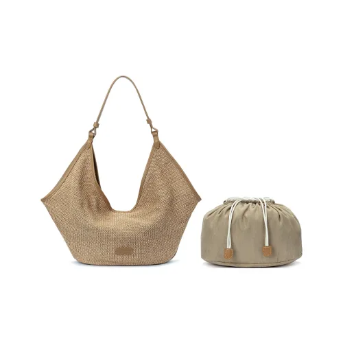 Roberta Di Camerino Beach Bag Вязаная ткань Сумка через плечо Женская Коричневый Черный