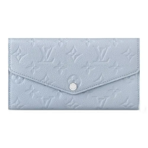 LOUIS VUITTON Monogram Empreinte Кожа Кошелек Женские Выстиранный Синий