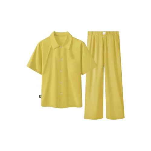 Crabsecret Пижама Комплект Мужской Горчично-Желтый
