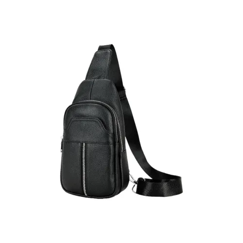 DOSRFINI Сумка через плечо из коровьей кожи мужская черная