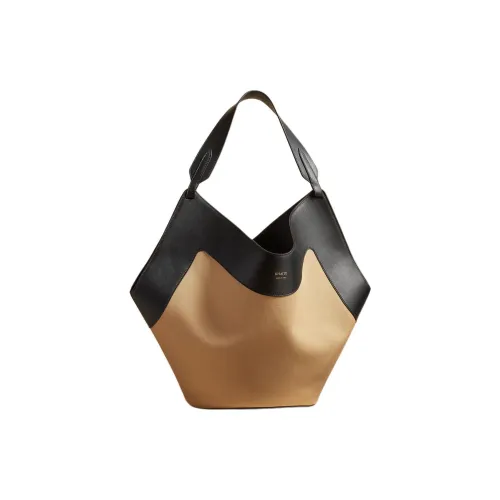 KHAITE Холст и кожа Тоут Сумка Сумка для покупок Сумка через плечо Средний Женская Медовый и Черный