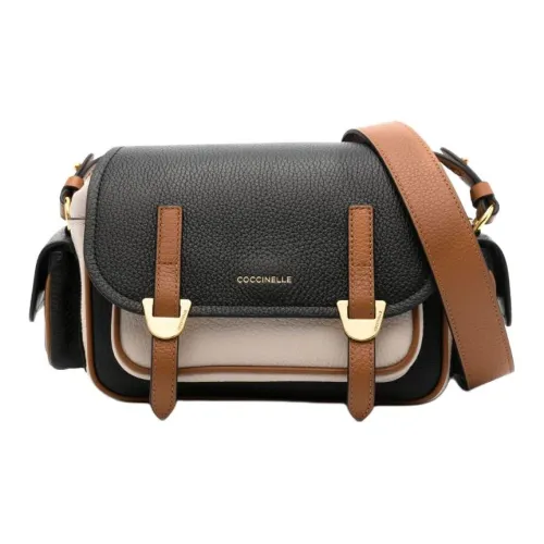 COCCINELLE Сумка через плечо из коровьей кожи Маленькая Женская Черная Бежевая и Коричневая