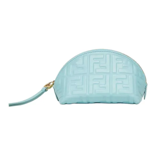 FENDI Baguette Кожа Клатч Маленький Женский Светло-Синий