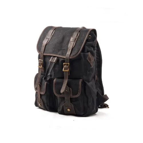TTaG．baG Top Grain Cow Leather Patchwork Waterproof Oil Wax Canvas Backpack Regular Men's Multicolor ТТaG．baG Топ Грейн Коровья Кожа Пэчворк Водонепроницаемый Масляный Воск Холст Рюкзак Стандартный Мужской Многоцветный