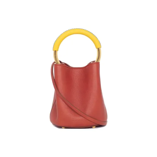 MARNI Кожа Сумка-ведро Сумка через плечо Сумка Женская Оранжевая Красная