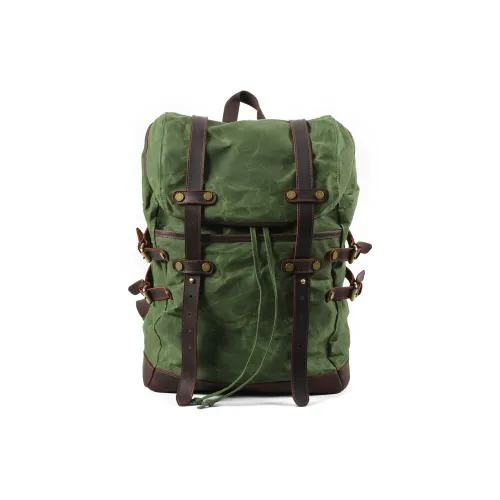 TTaG．baG Canvas Leather Backpack Large Men's Multicolor