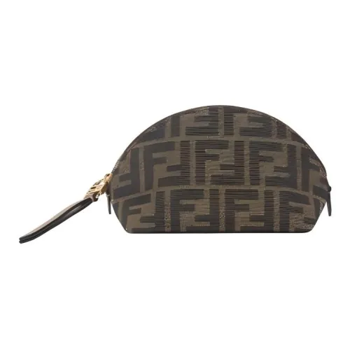 FENDI Beauty Small BaguetteКлатч Из Жаккардовой Ткани С Узором FF Коричневого Цвета