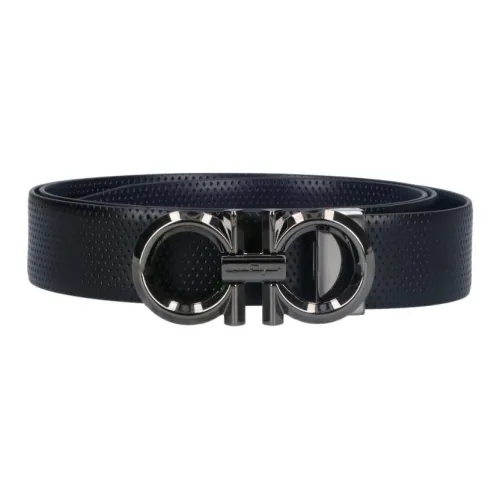 FERRAGAMO Телячья кожа Кожаные ремни Мужской Черный 3,5 см