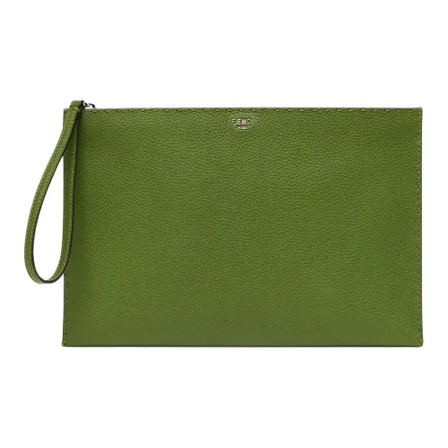 FENDI Телячья кожа Клатч Средний Мужской Зеленый