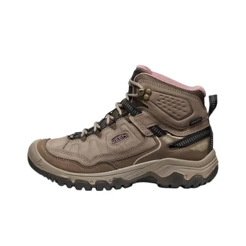 Keen Targhee 4 MID WP Уличная обувь Высокий топ Тигр Полоса Коричневый/Розовый Женские