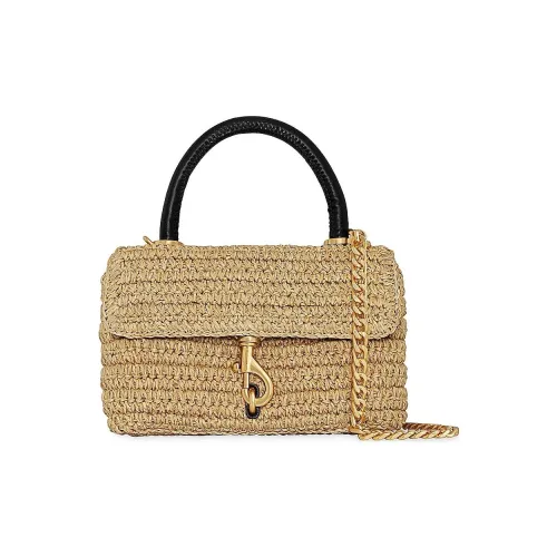 REBECCA MINKOFF Вязаная ткань соломенная сумка сумка через плечо унисекс бежевый