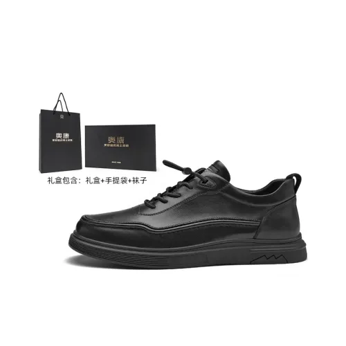 AOKANG Рабочие ботинки Низкие Черные Стандартные Мужские Кожаные Туфли