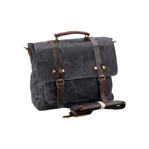 TTaG．baG Масляный воск холст верх крупнозернистая текстура коровья кожа сумка через плечо большая мужская темно-серый кофейный армейский зеленый