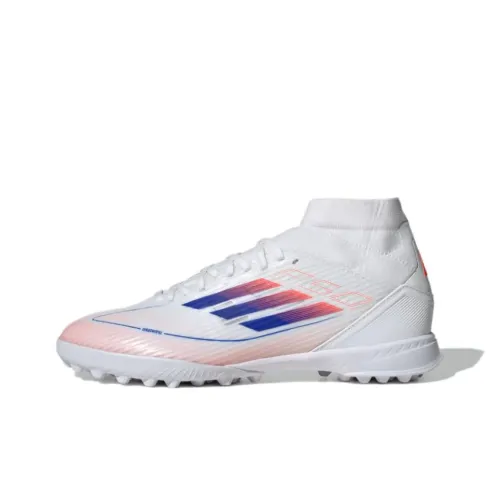 Adidas F50 TF Шипы Искусственный Шипы Противоскользящие Устойчивые к Износу Футбольные бутсы Женские Белые Синие Красные