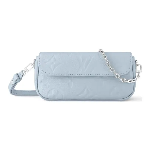 LOUIS VUITTON Monogram Empreinte Тисненая Мягкая Коровья Зернистая Кожа Через плечо Сумка Сумка через плечо Женская Синяя