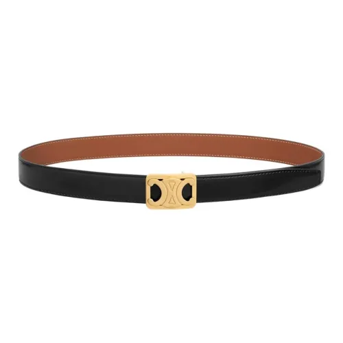 CELINE Ремни из коровьей кожи Женские Черные 2,5 см