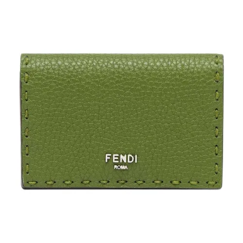 FENDI Телячья кожа Держатель для карт Мужской Зеленый