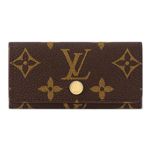 LOUIS VUITTON Монограмма Холст Key Pouch Женские Коричневый Желтый