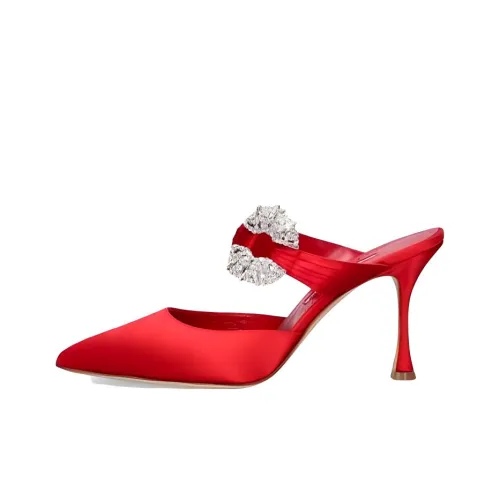 MANOLO BLAHNIK Домашние тапочки Женские Красные