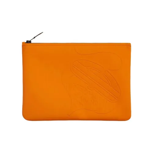 HERMES Полиамид Клатч Средний Женский Оранжевый