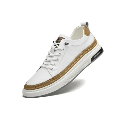 Devanro Slip-resistant Abrasion-resistant Breathable Low-Top Skateboard Shoes Men's White Devanro Противоскользящие Износостойкие Дышащие Низкие Кроссовки для Скейтбординга Мужские Белые