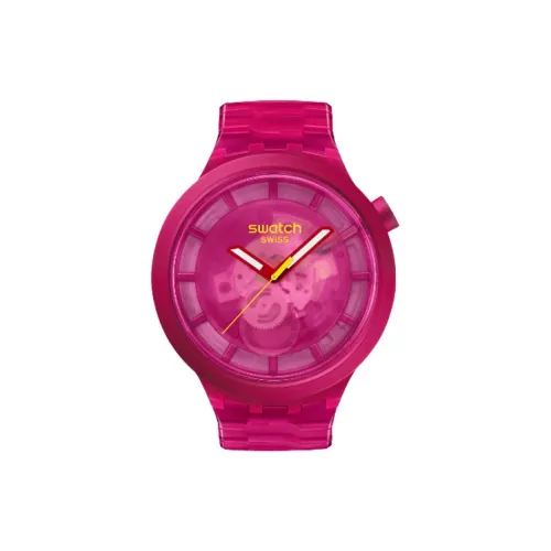 Swatch Quartz Механизм Мужские часы 47 мм Розовый